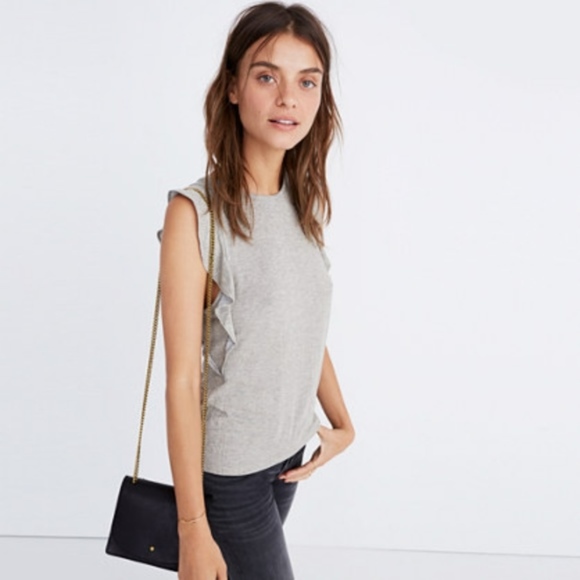 Madewell Tops - Madewell Metallic Ruffle Tank